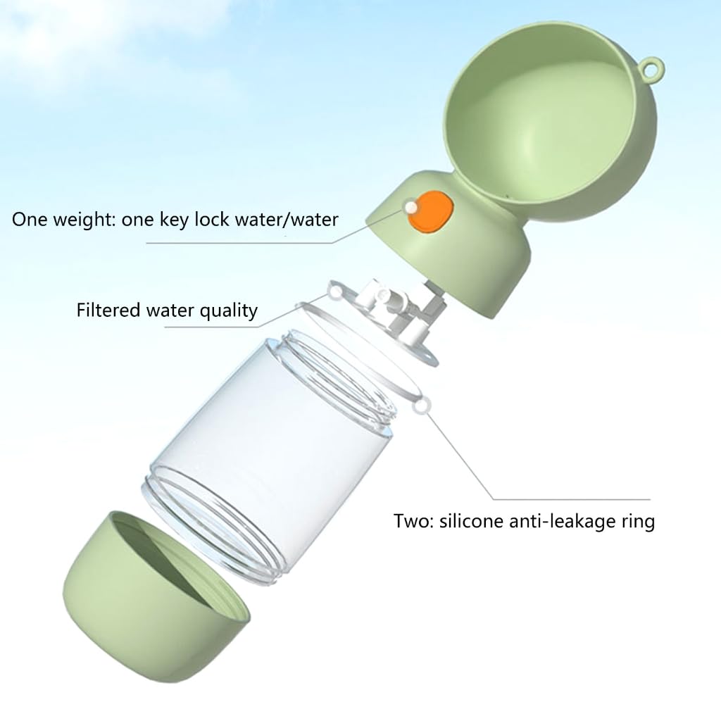 XAGMODSHN Dog Water Bottle Dog Water Bottle with Food Dispenser Drinking Bowl for Outdoor Walking Travelling