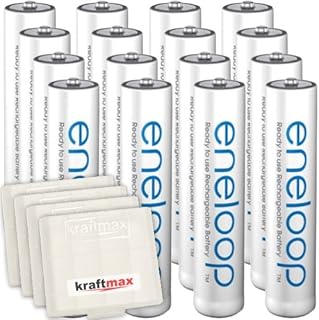 16-pack Panasonic Eneloop AAA/mikrobatterier – senaste generationen – högpresterande batteribatterier i Kraftmax batterilå...