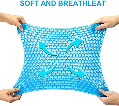 Mosie Gel Seat Cushion Enhanced Office Chair Seat Cushion Newest Double Gel Honeycomb Design Thick Seat Cushion for Pressure Relief Back Tailbone Pain Office Chair Car Travel Wheelchair