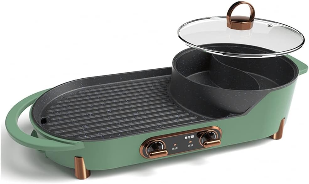 Olla Eléctrica Grill Shabu-shabu Antiadherente, Control de Temperatura 5 Velocidades