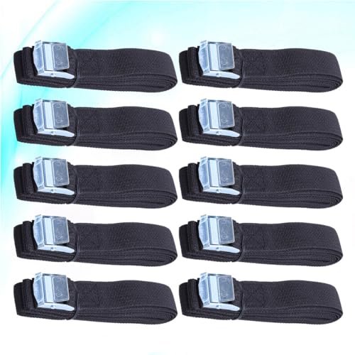 LOORGVEL 10 piezas Correas de Amarre para Equipaje de Techo de Coche con Hebilla de Acero Correas de Nylon Grueso de Liberación Rápida para Sujeción de Carga y Kayak Negro