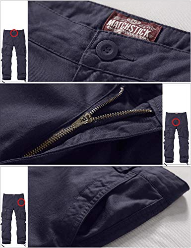 Image of Match Men's Wild Retro Multi-Pockets Utility Casual Cotton Cargo Trousers #3357