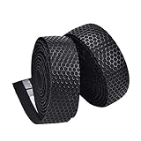 NO LOGO 5 Farben Rennrad Silikon Lenkerband Anti-Rutsch Dreidimensionale Hive Comb Gürtel Atmungsaktive Ultraleicht Bike Bar Tape (Farbe : Schwarz)
