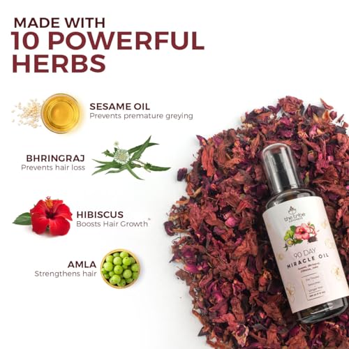 The Tribe Concepts 90 Day Miracle Hair Growth Oil, Anti Hairfall Oil for Breakage, Hair Fall Control Oil contains Bhringraj, Hibiscus & Amla Oil For Hair, 100% Chemical Free & Natural - 200 ml - Image 6