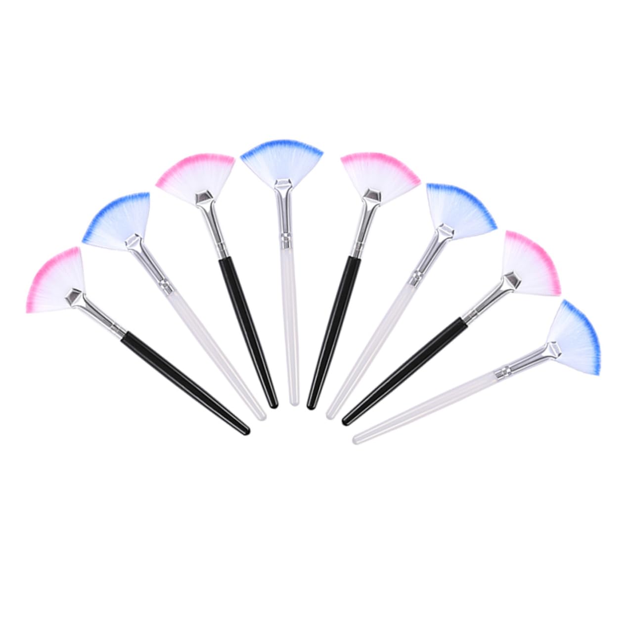 Didiseaon 8pcs Long Handle Fan-shaped Face Mask Brush Makeup Applicator Tool Blending Brush for Makeup