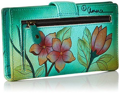 Anna By Anuschka Womens 1833 Wallet Hand Painted Genuine Leather, Birds In Paradise Green, One Size Us #TOP1