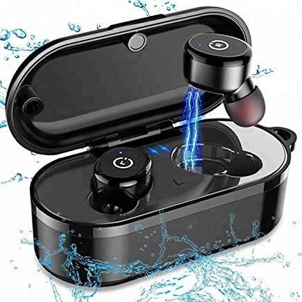 True Wireless Earbuds TWS Bluetooth 5.0 Earbuds【True Wireless Earbuds Stereo】 Noise Cancelling Headphones IPX8 Waterproof Wireless Charging Case Bluetooth Headset Premium Sound for Running