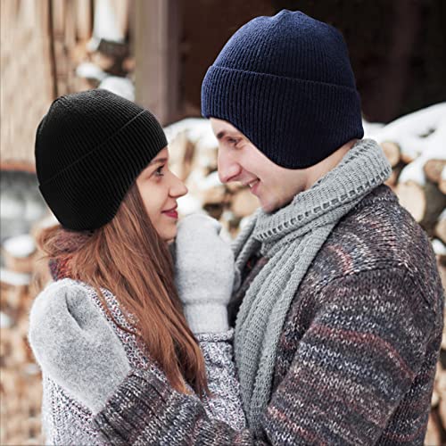 قبعة صغيرة من اركويج، باللونين الأسود والرمادي، مصنوعة من نسيج محبوك للجنسين، بتصميم طاقية مناسبة للطقس البارد