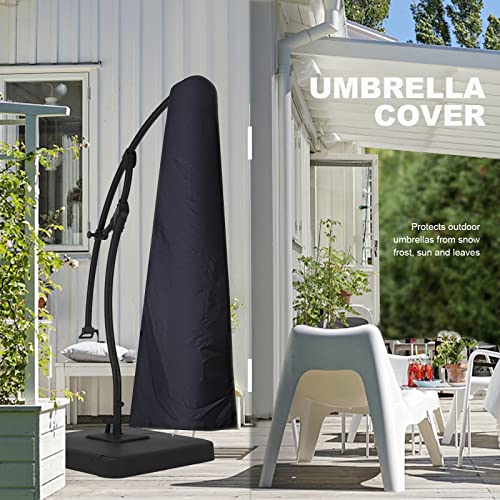 Skyfiree Umbrella Cover Patio Cantilever Umbrella Cover Waterproof Outdoor Offset Umbrella Cover 600D Oxford Fabric Hanging Umbrella Cover For 7-11Ft Parasol Black #TOP2