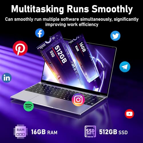 Image of Gaming Laptop 2026,15.6 Inch Laptops Computer with 16GB RAM 512GB SSD,Intel Core i7(Up to 3.9GHz),Windows 11 Pro & Office Included,Backlit Keyboard,Portable Laptop for Gaming College Student Business