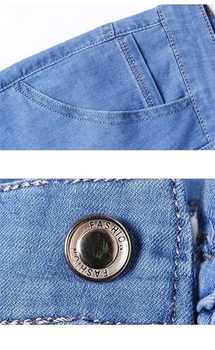 Men's Summer Jeans Stretch Denim Pants Business Casual Straight Classic Work Trousers Slim Fit4