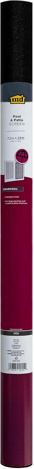 M-D Building Products 14155 72 in. x 25 ft. Charcoal Pool & Patio Fiberglass Screen