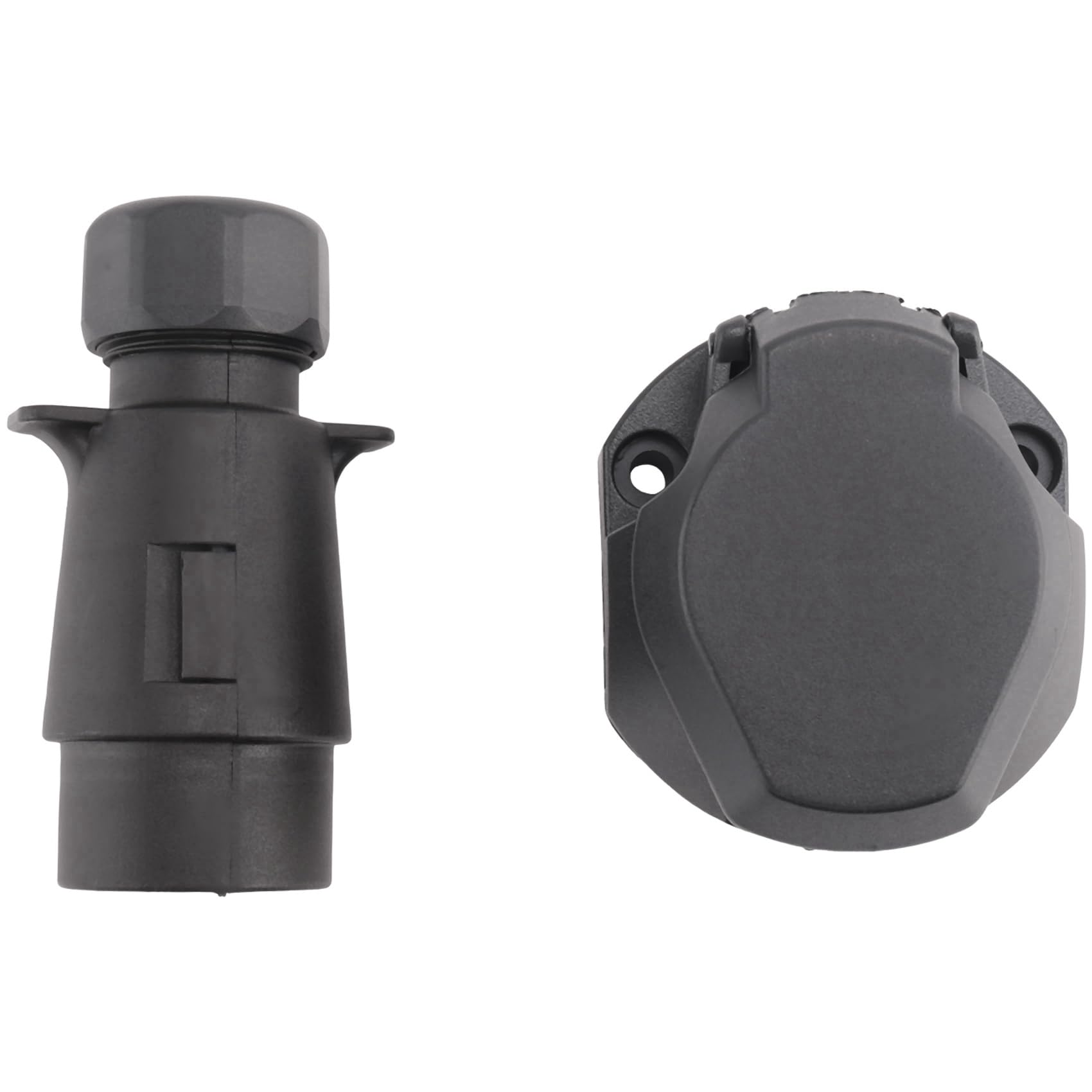 6 x 7-biegunowe europejskie gniazdo przyczepowe + wtyczka adapter do przyczepy, sprzęgło do samochodu, przyczepy kempingowej, ciężarówki, łodzi, przyczepy kempingowej, adapter sygnału