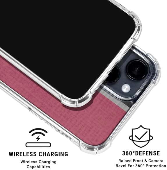 Skinit Clear Phone Case Compatible with iPhone 15 Plus - Officially Licensed NBA Chicago Bulls Canvas Design