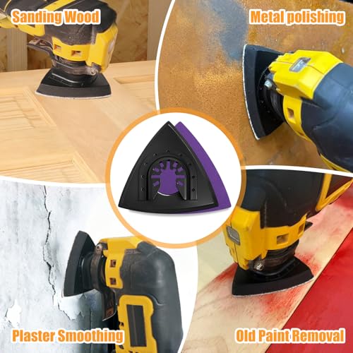 AMZWEI Upgraded 266CS Zirconia Oscillating Tool Sanding Kit with 3 Triangle & 3 Finger Sanding Pads, 260 Detail Sandpapers for Corner Wood Plaster Sanding, Comptatible with Dewalt, Milwaukee, Ryobi - Thumbnail 6
