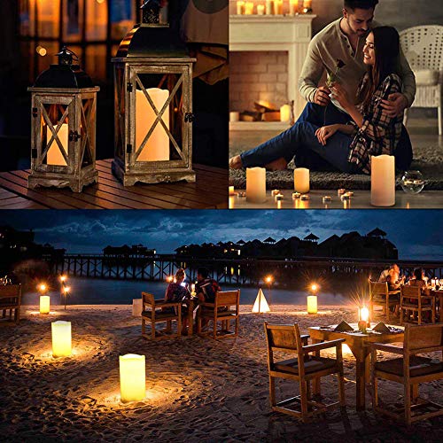 Salipt Flameless Candles, Led Flickering Candles Set Of 6 (H 6" Xd 3") Battery Operated Candles,Waterproof Flameless Candles, Resin Plastic, Indoor Outdoor Use,White #TOP3