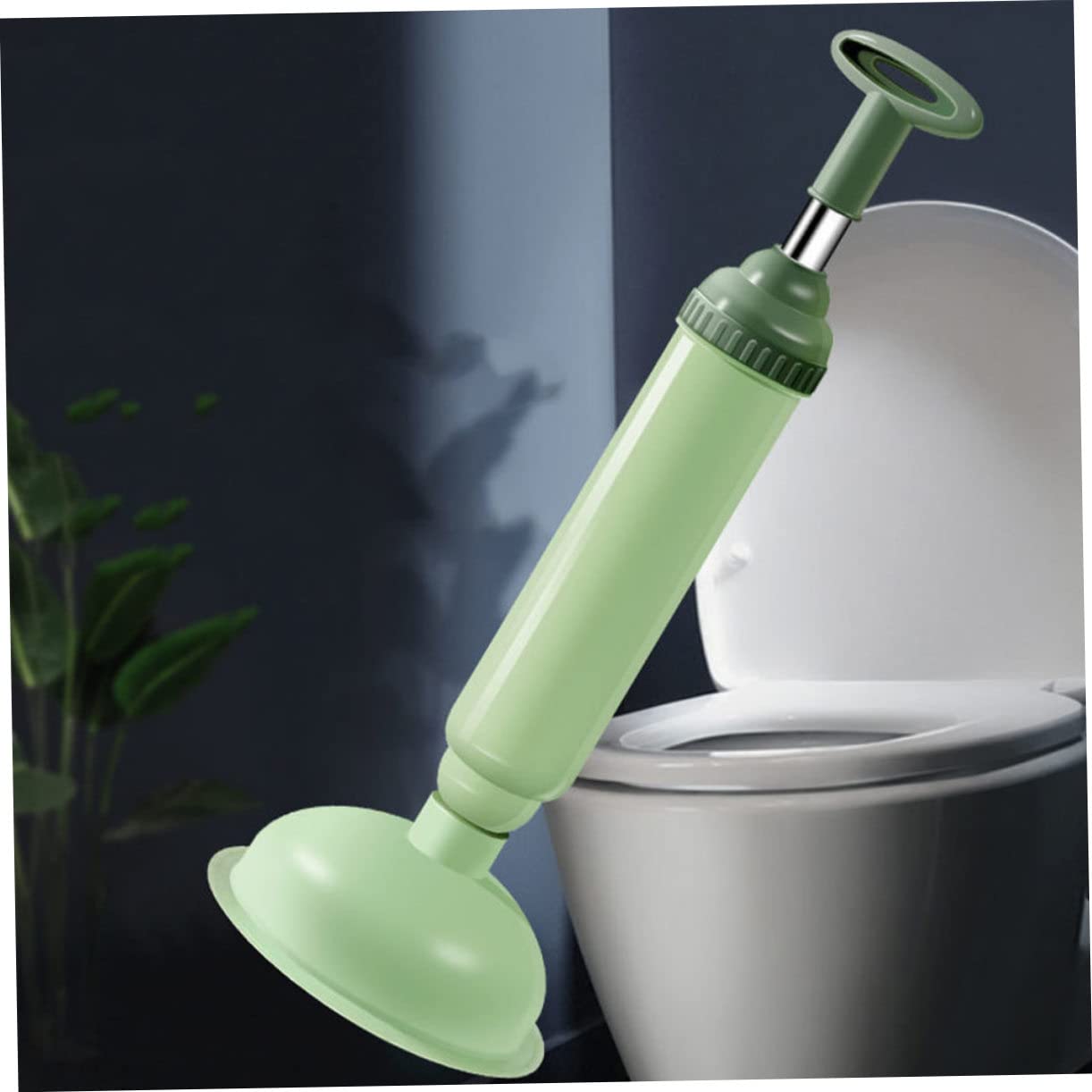Ciieeo Stura Water a Pressione 2 Pezzi, Pompa Stura WC in PVC e Acciaio Inox, per Bagno e Cucina, Rimuove Blocchi Maggiore Pressione