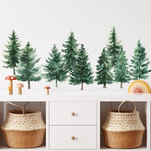 Vinilos Decorativos Árboles de Pino Acuarela para Pared miniatura 5