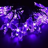 M.best Waterproof LED Outdoor Solar String Lights - 4.8M/16FT 20LEDs Solar Lamps Butterfly Fairy Christmas Outdoor Garden Party Solar LED Decoration Light (Purple)