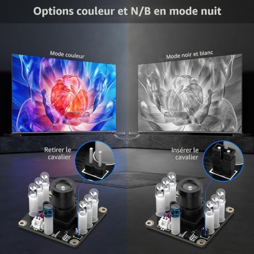 InnoMaker Carte Caméra USB 2.0 UVC 1080P Vision Jour Nuit IR-Cut Automatique Microphone MEMS Protégée ESD-EMI Plug-and-Play pour Windows Linux Mac Android Raspberry Pi Jetson Nano Cartes Arm – vue 3