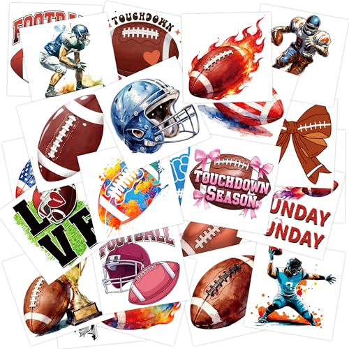 108 PCS Football Temporary Tattoos for Kids Football Birthday Party Decorations & Favors Sports Themed Party Decorations Football Fake Tattoo Stickers for Boys Girls (18 Sheets)