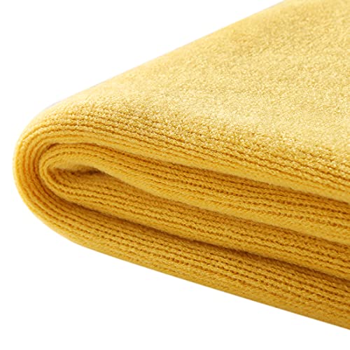 Homiest Decorative Knitted Throw Blanket With Fringe Soft & Cozy Tassel Blanket For Couch Sofa Bed (Yellow,50X60) #TOP3
