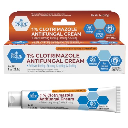 MED PRIDE Clotrimazole 1% Antifungal Cream Itch Relief Treatment 1 oz