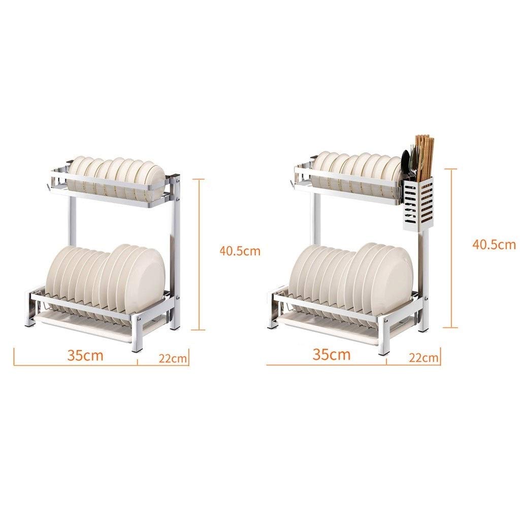 Geschirrkorb 304 Edelstahl-Teller-Drain-Rack-Küche Kleines Geschirr Storage Rack-Rack Geschirr Abtropfgestell (Color : A)