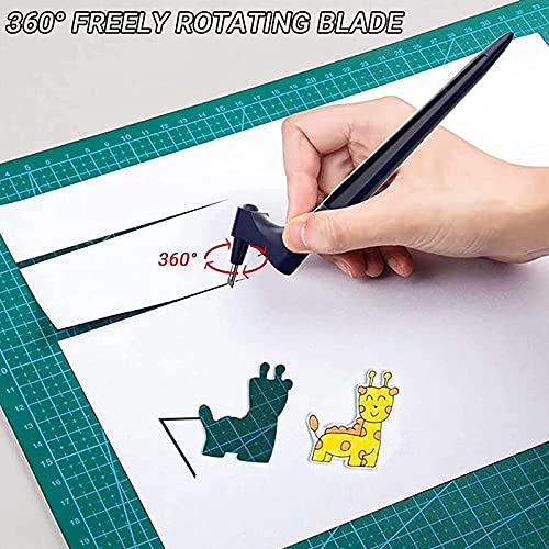 Craft snijgereedschap, roestvrij staal ambachtelijke messen met 360 graden draaimes, precisie snijwerk gyro cutter… - Image 3