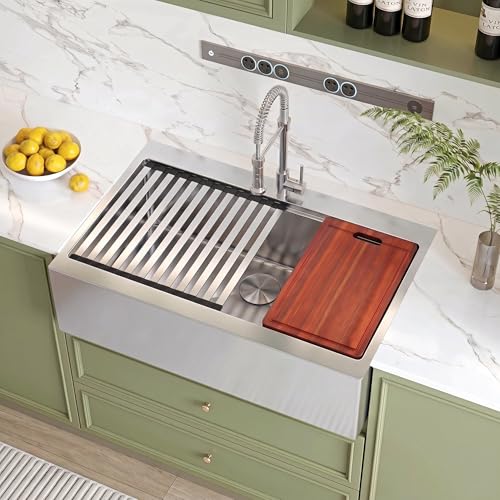 Rhbamoa 36 Inch Drop In Farmhouse Sink Stainless Steel Farmhouse Sink