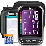 1byone Bluetooth Blood Pressure Monitor Upper Arm Digital BP Monitor Cuff for Home Use, Large Backlit Display, Carrying Case, Batteries, Free iPhone and Android App Download (Adatper Not Included)