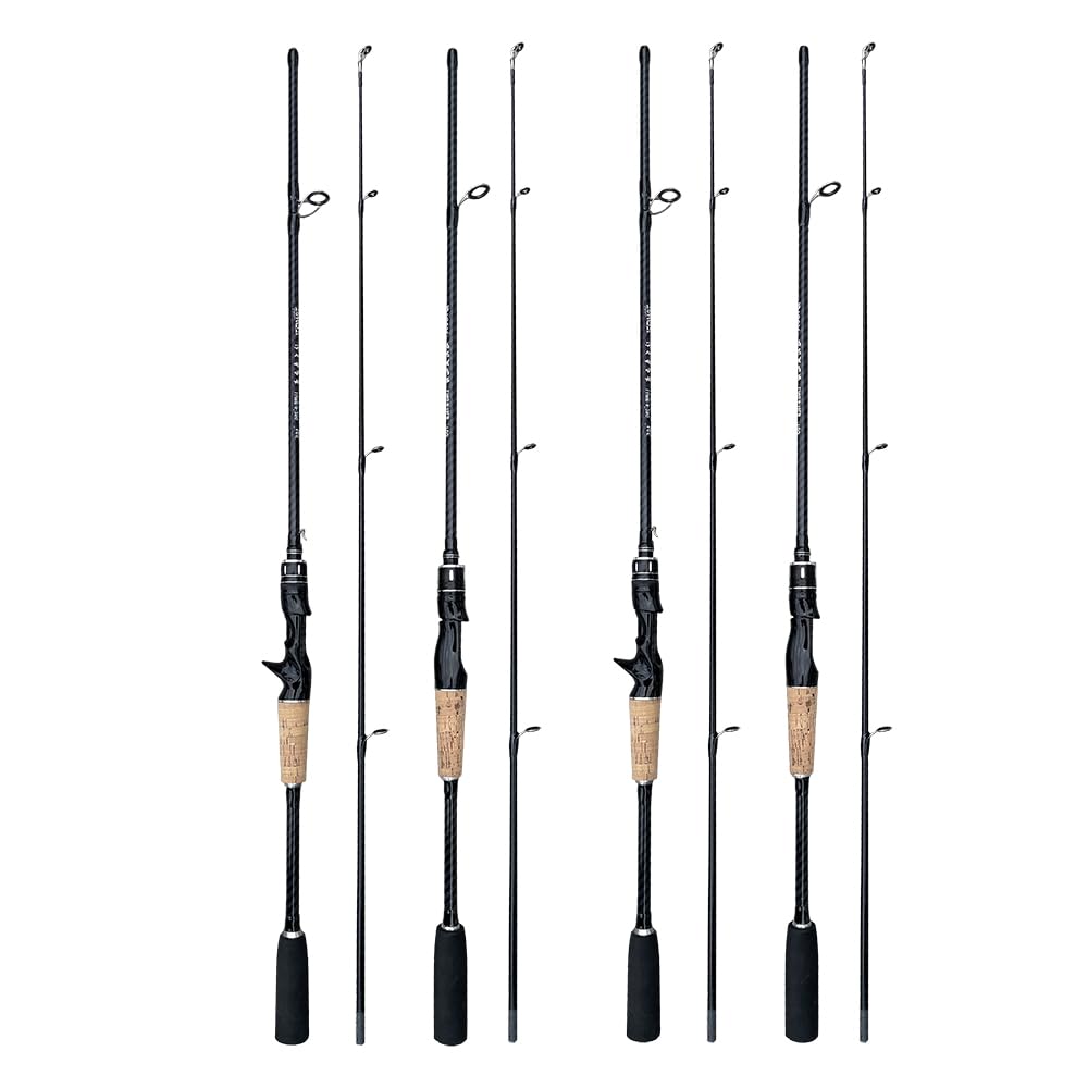 CañAs De Pescar Caña de pescar de fibra de carbono ML, 2 secciones, caña for spinning/casting, 1,65 m/1,8 m, peso del cebo: 8-25 g, con anillo guía de cerámica, caña for jigging CañA De Pescar(Casting