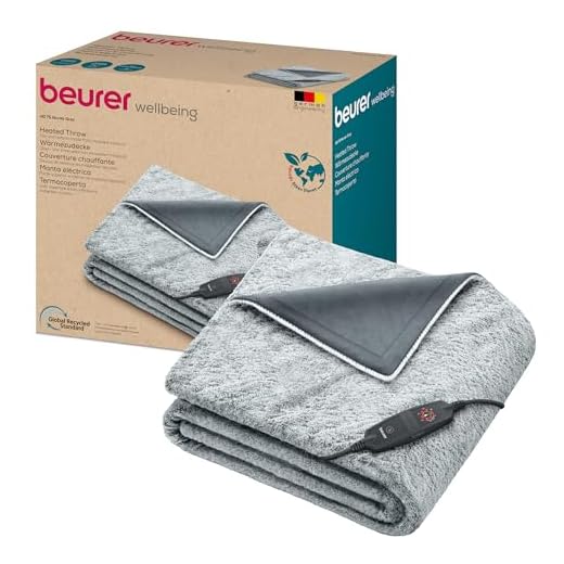 Beurer HD 75 Nordic Grey Green Planet Heizdecke, Wärmedecke hergestellt aus recyceltem Material, kuschelig weich, 6 Temperaturstufen, maschinenwaschbar, Abschaltautomatik, 180 x 130 cm