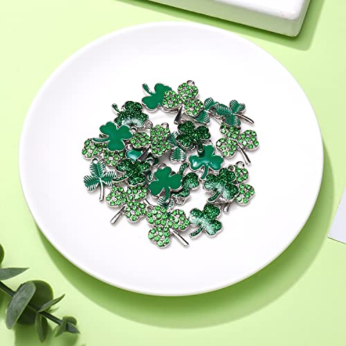 Xocartige 40Pcs St. Patrick's Day Shamrock Charms For Jewelry Making Assorted Enamel Irish Lucky Green Leaf Pendants Charms For Necklace Bracelet Earrings Making Diy Crafts Gifts (St. Patrick's Day Charms 1) #TOP5
