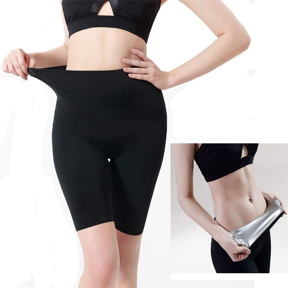 High Waist Fitness Shorts, Women Sweat Sweat Sauna Slimming? Fat Burning, Remove Belly Fat and Leg Fat, Suitable for Sports, Running, Yoga, Pilates