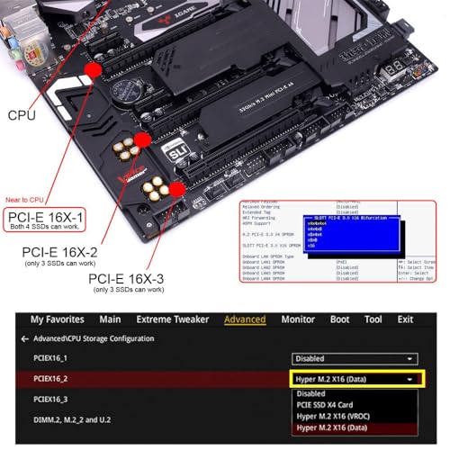 Image of Xiwai PCI-Express 4.0 8X PCIE Detachable to Dual Oculink 4X SFF-8612 SFF-8611 VROC Raid0 Adapter for U.2 SSD eGPU Graphics Card External Dock