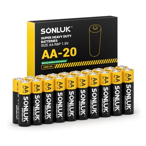 SONLUK AA Batteries 20 Pack, 1.5V, Heavy Duty, Carbon Zinc