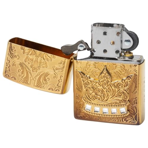 Encendedor Zippo Oil con diseño Corona Dorado miniatura 5