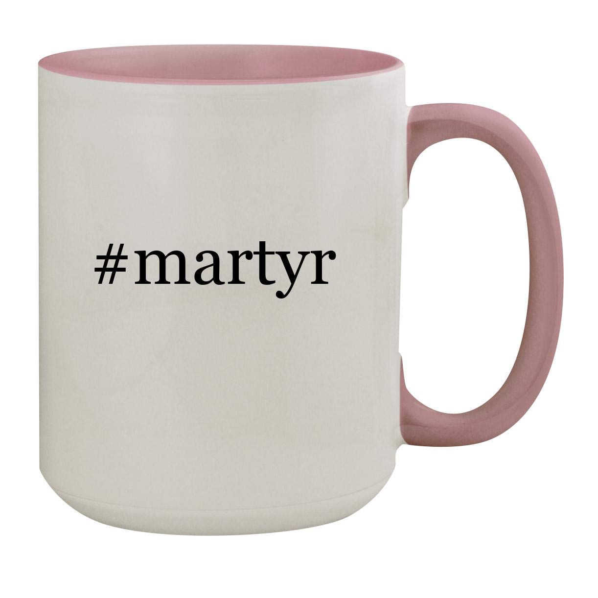 #martyr - 15oz Hashtag Colored Inner & Handle Ceramic Coffee Mug, Pink