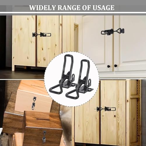 8 Pcs Heavy Duty Toggle Latch Clamp 4003 Style,1320lbs Capacity Adjustable Toggle Clamp with Lock Hook,Black Smoker Latches Clamps with Quick Metal Release for Trunk, Jig, Door and Tool Boxes