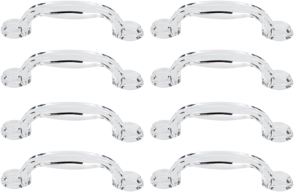 Hemobllo Arc Shape Cabinet Door Handles 3.74 Inch Clear Acrylic Drawer Pulls for Kitchen Wardrobe Furniture Set of 8 Elegant and Comfortable Grip