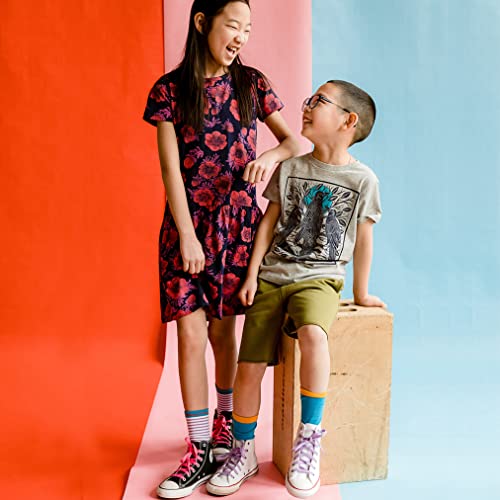 Mightly Girls' & Boys Knee Shorts - 100% Organic Cotton, Colorful & Basic Knee Shorts with Side Pockets, Toddlers & Kids3