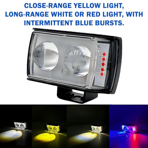 Image of 45W LED Spot Beam Fog Light with Metal Body ? Dual Lens Projector Lamp for Motorcycles, Scooty, Bikes, and Cars (12-24V, Pack of 2 with Switch, Multicolour)