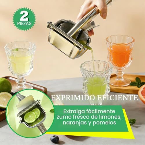 Exprimidor de limón manual, lemon squeezer de acero inoxidable 304 multiuso para cítricos 4