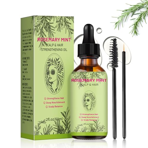 Rosmarinöl Haare & Minze Haaröl – Stärkendes Haaröl mit Teebaumöl & Biotin – Gegen Haarausfall, für voluminöses Haar & gesunde Kopfhaut – 60ml – Für Frauen & Männer (1 Stück) Rosmarinöl Haare & Minze Haaröl – Stärkendes Haaröl mit Teebaumöl & Biotin – Gegen Haarausfall, für voluminöses Haar & gesunde Kopfhaut – 60ml – Für Frauen & Männer (1 Stück)