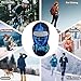 Fashion Breathable Blue Flaming Fire Skull Full Face Mask, Sun Protection Ski Mask, Face Cover for Outdoor Motorcycle Riding Sports