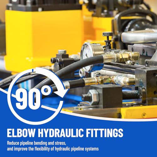 Image of 90 Elbow Hydraulic Fitting: 3 /8 inch NPTF Male x 3 /8 inch NPSM Female