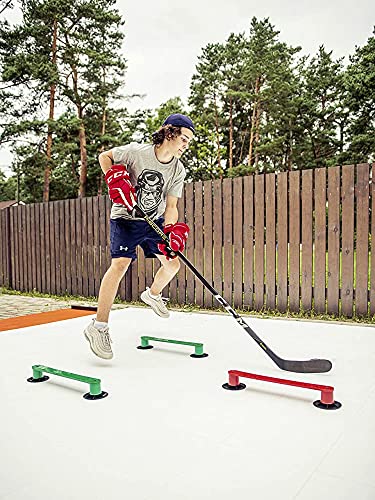 Hockey Revolution Stick Handling Aid - Drill Sticks, Puck Control, Reaction Time and Coordination Equipment - Durable, Lightweight, Portable and Adjustable, Can Be Used On and Off Ice - Thumbnail 5