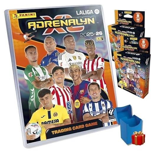 Panini Adrenalyn LaLiga 2025-26, Megapack Edición Básica con 16 sobres adiciones, Álbum Premium con Cartas Exclusivas, Trading Card Game y Deckbox de Regalo para repetidas | Ya disponible en tu tienda friki favorita! En mundofriki.es!