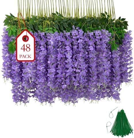 BIRDDIE 48 Pcs Artificial Plants Decorative, Artificial Flowers D...